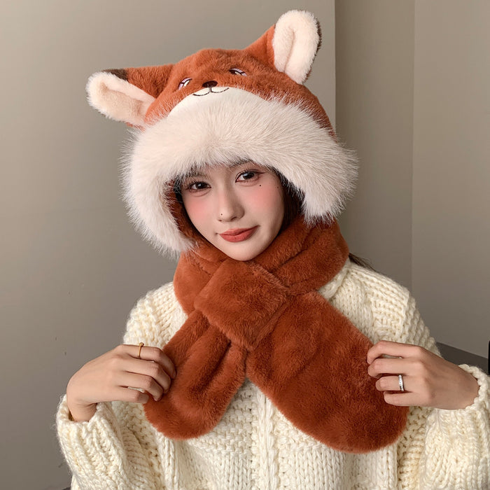 Wholesale Cartoon bunny and fox winter windproof hat