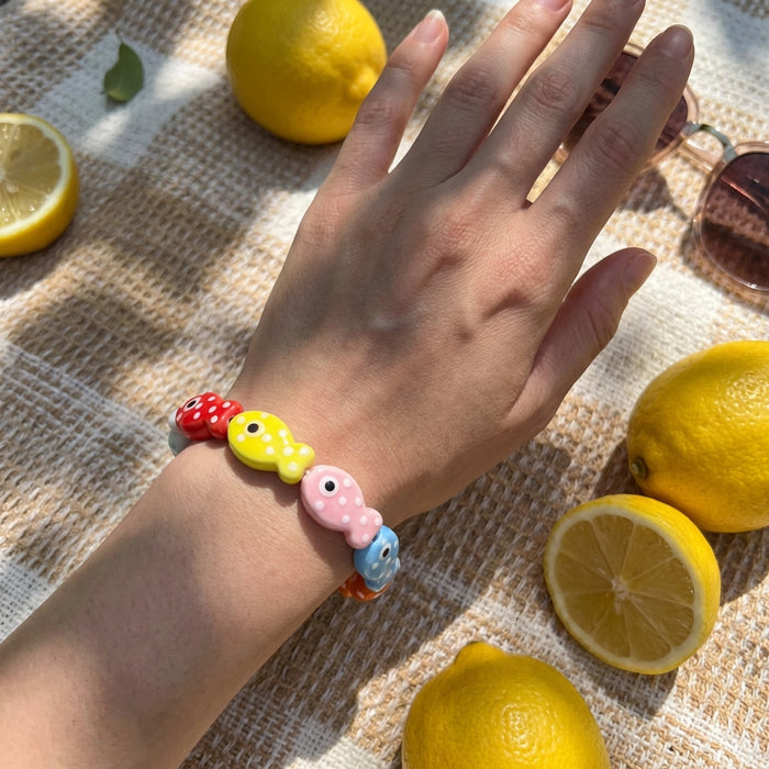 Wholesale Trendy Ceramic Fish Beaded Bracelet Colorful Animal Design Jewelry Accessory