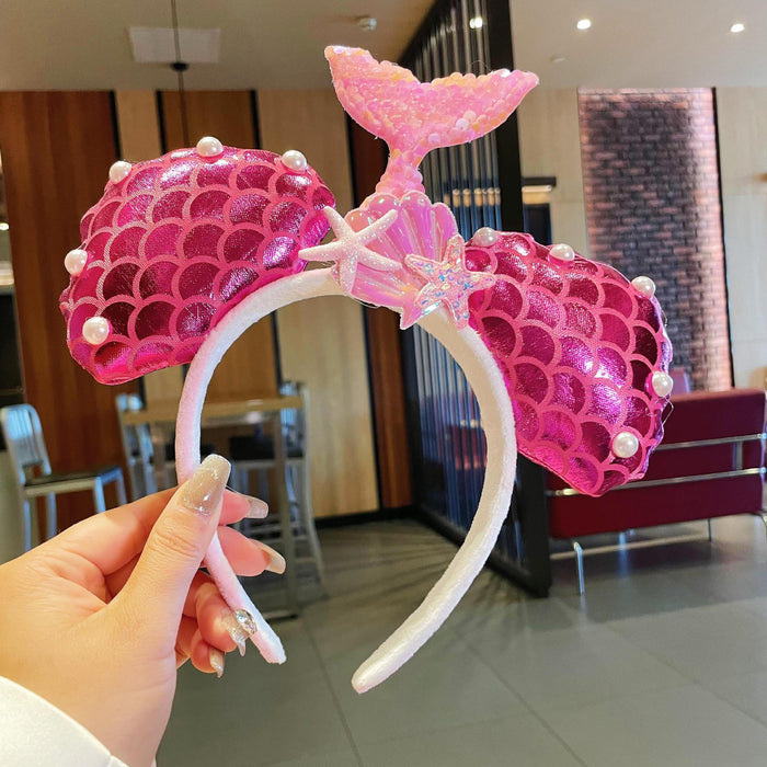 Wholesale hair accessories face wash cute funny mermaid cartoon headband headdress