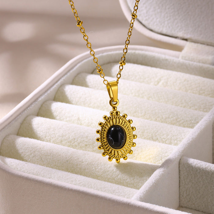 Wholesale stainless steel  turquoise clavicle chain tiger eye stone necklace