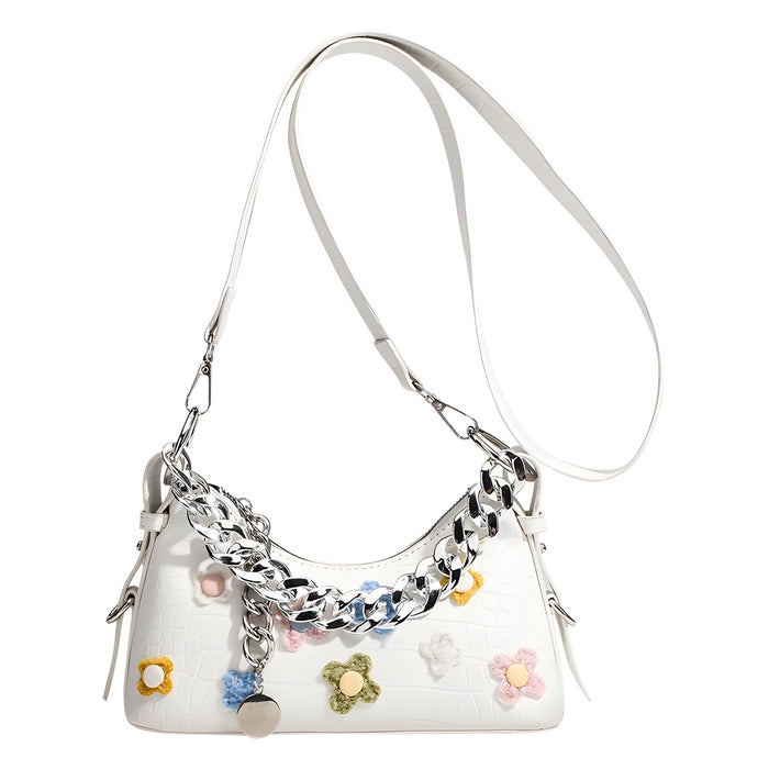 Wholesale Popular flower style stick bag, high-end texture, niche underarm crossbody bag