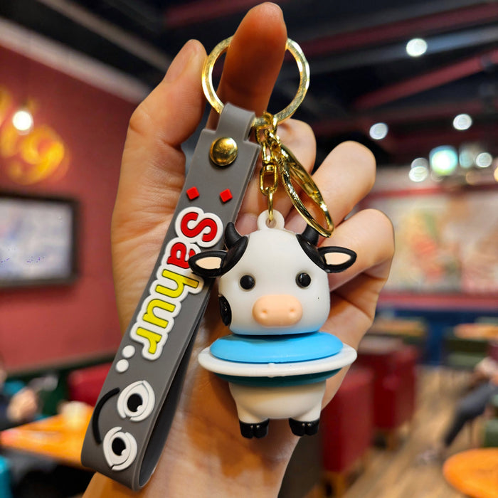 Wholesale Doll Keychain Mythical Beast Quirky Abstract Wooden Stick Man Shark Small Pendant