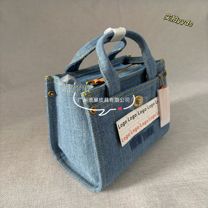 Wholesale Denim Handheld Large Capacity Tote Bag Denim Diagonal Cross Versatile Women's Bag