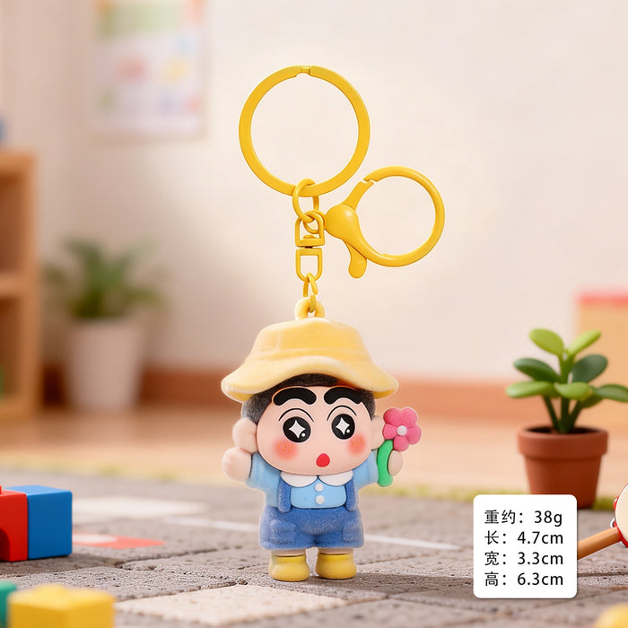 Wholesale Flocking Cartoon Keychain Cute Design Bag Charm Christmas Accessory MOQ≥3