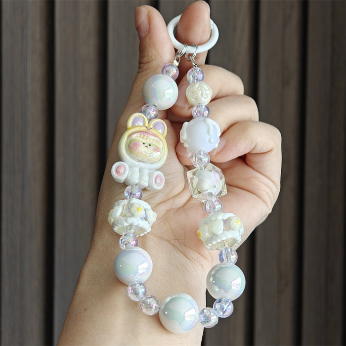 Wholesale Colorful and cute cartoon beaded keychains