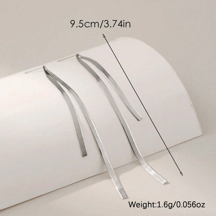 Wholesale Fashionable and personalized snake chain long tassel earrings