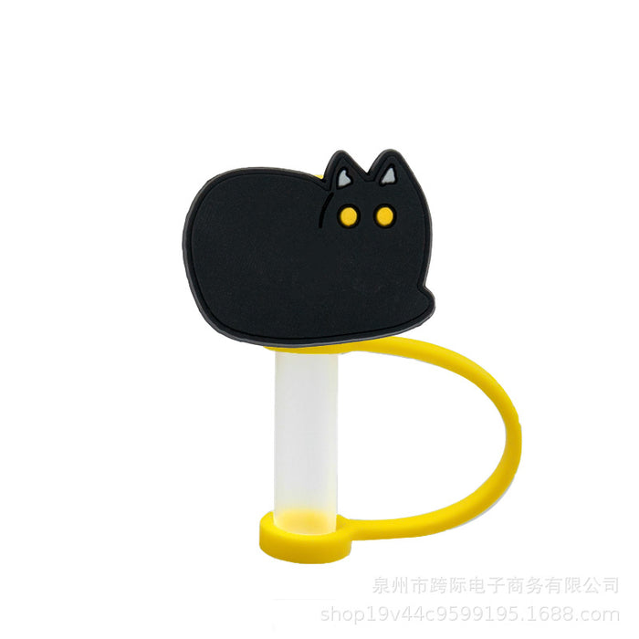 Wholesale Cute cartoon straw cover, silicone straw cap, tube cover decoration, compatible with water cup, straw, dust cap