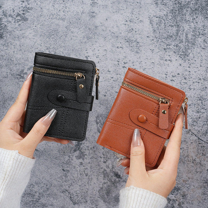 Wholesale Urban Simplicity Thin PVC Wallet Solid Color ing Card Holder Coin Purse