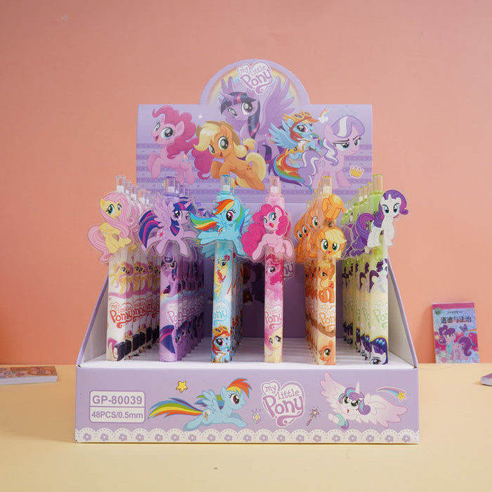 Wholesale 48 pcs Black core 0. 5mm cute cartoon sticker push-button pen