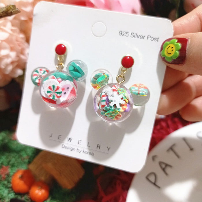 Wholesale Christmas Resin Cartoon Earrings JDC-ES-Xingj033