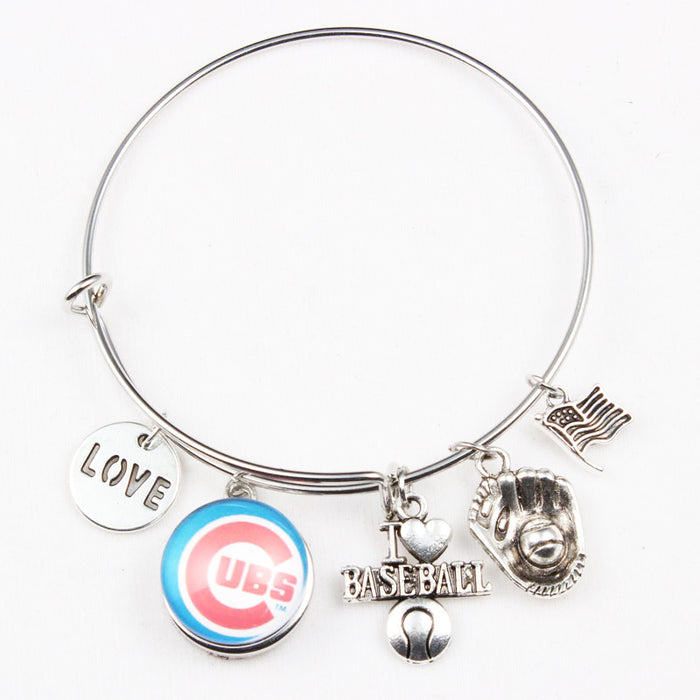 Wholesale Team bracelet alloy baseball glove small pendant bracelet