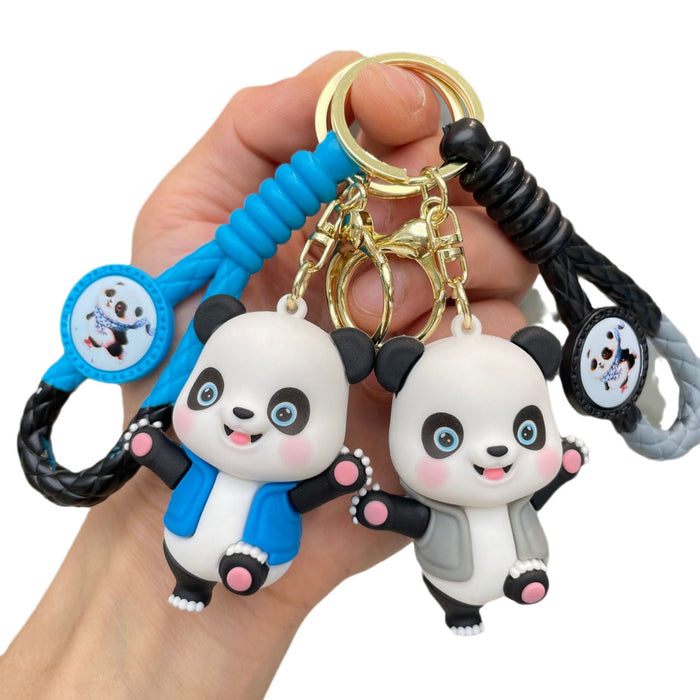 Wholesale Panda Keychain, 3D Panda Doll Bag Pendant, Hanging Decoration, Car Keychain