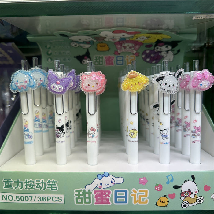 Wholesale Cartoon Crystal Diamond Sticker Press-action Pen (S) JDC-PN-YunL001