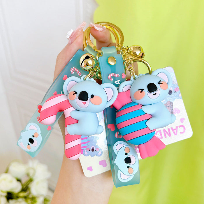 Wholesale Candy Koala Keychain Girl's Exquisite Key Pendant Cute Schoolbag Hanging Doll Key Chain