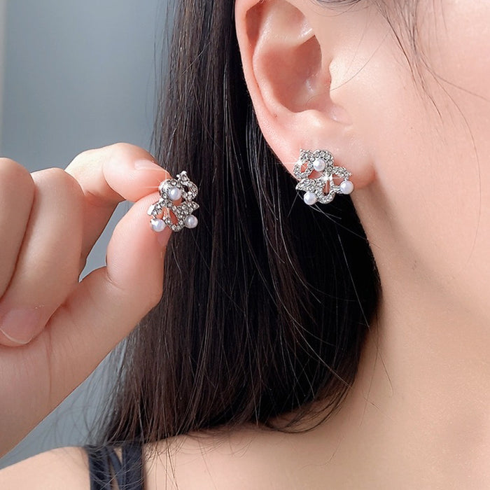 Wholesale New S925 Silver Needle Fashion Sweet Pearl Earrings