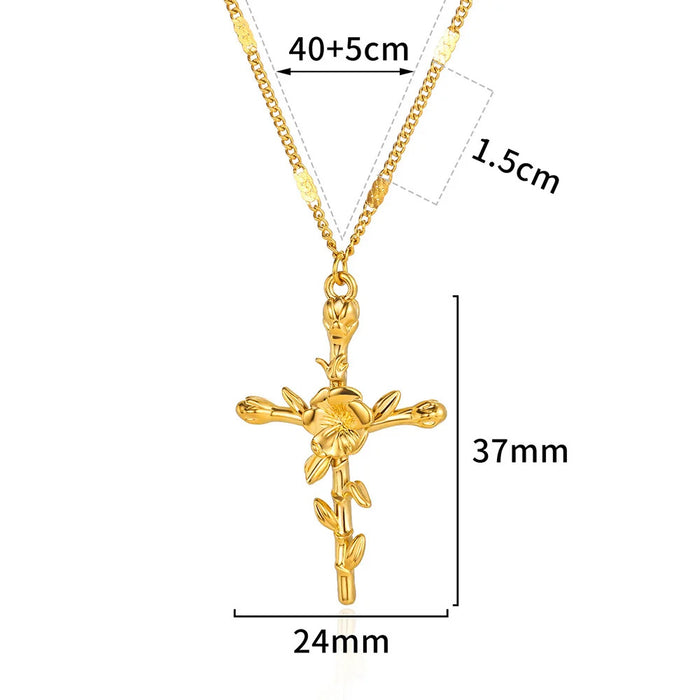 Wholesale Stainless Steel Flower Sunflower Necklace Minimalist Pendant Jewelry