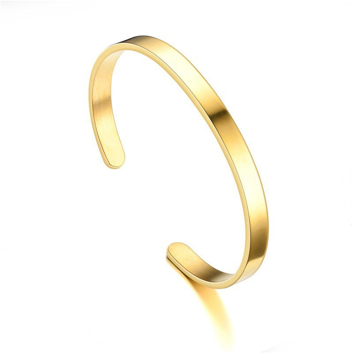 Wholesale MOM DaD SON DAUGHTER Stainless Steel Open C-shaped Engraved Bracelet Ring JDC-BT-LinHeng001