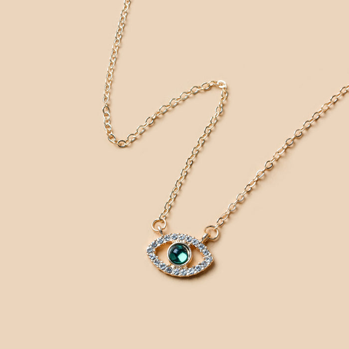 Wholesale Jewelry gold-plated single-layer eye necklace socialite Street shooting necklace women's sweater chain