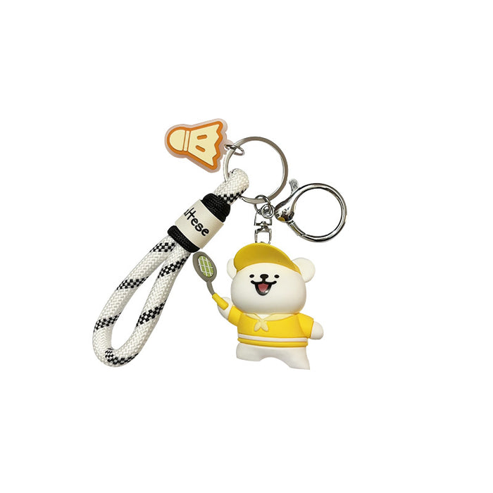 Wholesale  Sports Badminton Baseball Puppy Keychain Female Cute Couple School Bag Small Hanging Ornaments
