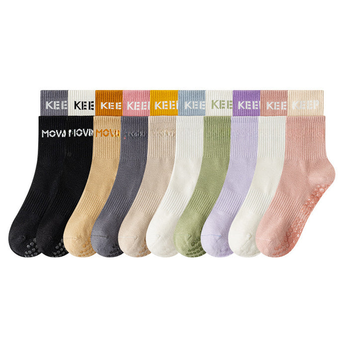 Wholesale Yoga Socks Professional Anti slip Mid tube Pilates Sports Socks