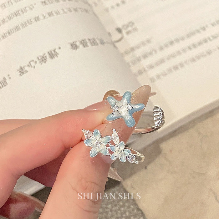 Wholesale Five pointed star ring, seaside creative, versatile and fashionable