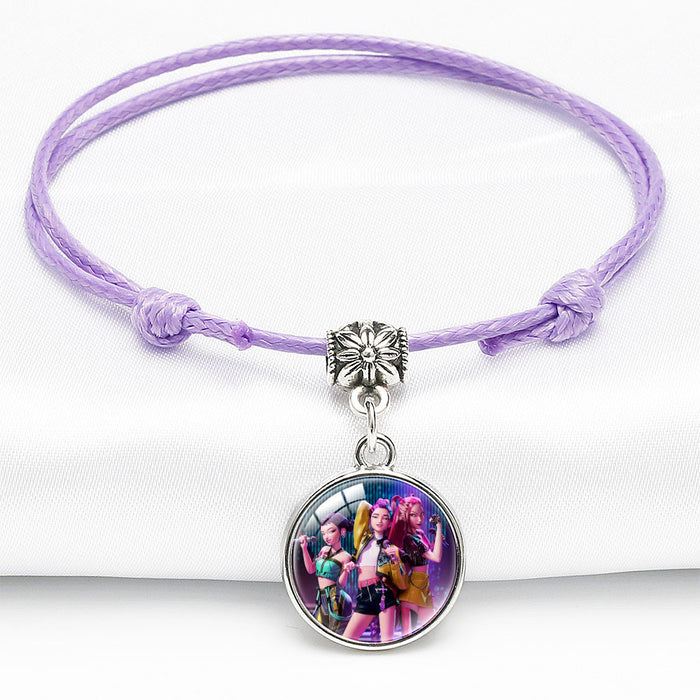 Wholesale KPOP Cute Cartoon Crystal Multi-Color Adjustable Bracelet