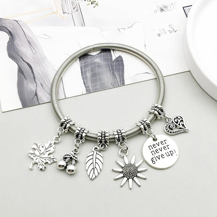 Wholesale Zinc alloy simulated maple leaf high-heeled shoe series large hole bead DIY beads pendant