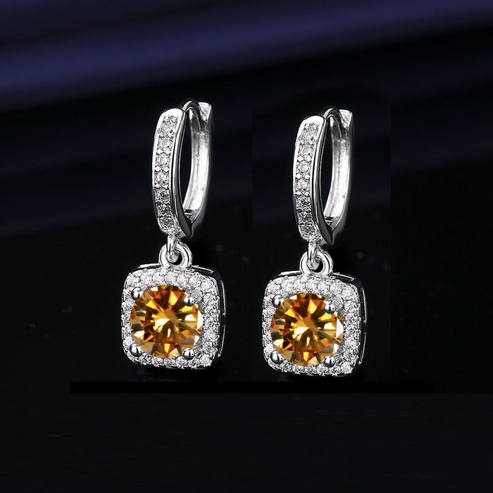 Wholesale  Princess Square Simulated Moissanite Stud Earrings Fashion Accessory Gift for Resale