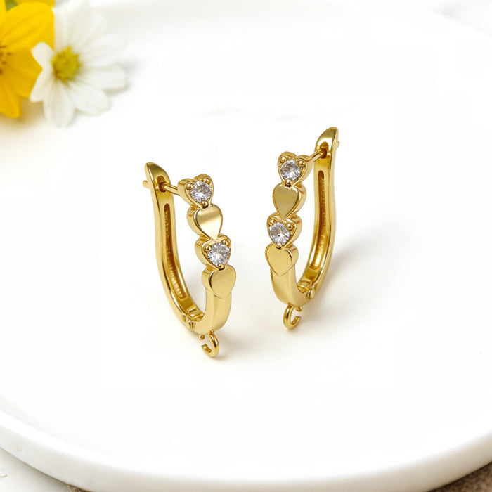 Wholesale Simple U-shaped Heart Hoop Earrings