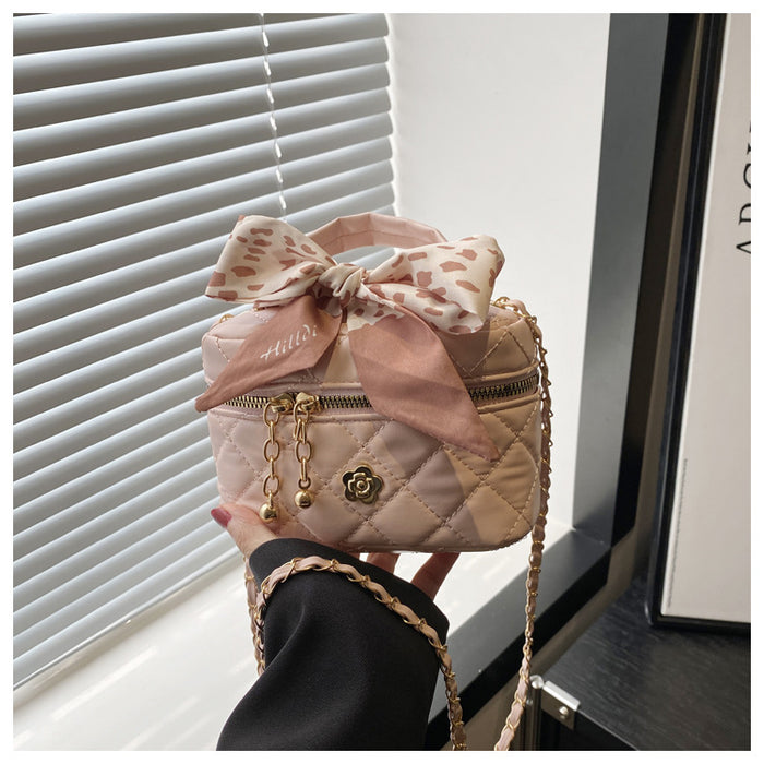 Wholesale New Handheld Small Bag with Diamond Grid Chain Bag, Crossbody Bag, Bow Bow Bag