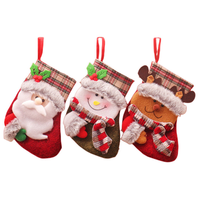 Wholesale Christmas socks Christmas socks gift bag pendant children candy bag cartoon small size gift bag decorations