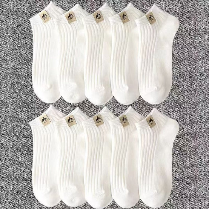 Wholesale Socks men's spring and summer thin breathable short socks, anti odor and sweat absorbing, low cut shallow mouth boat socks, black and white sports trendy socks