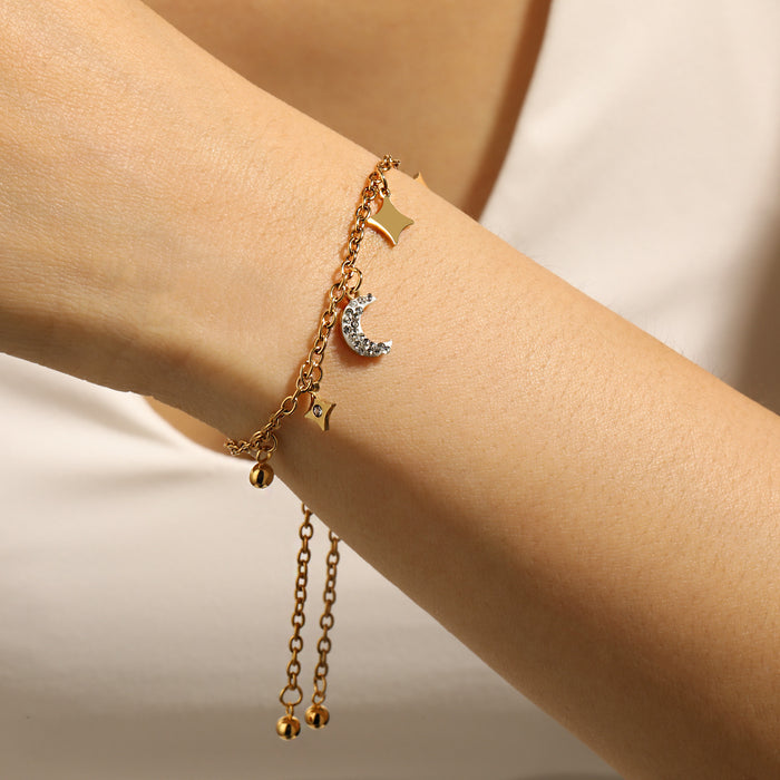 Wholesale Moon Star Diamond Plated Bracelet Jewelry Accessory