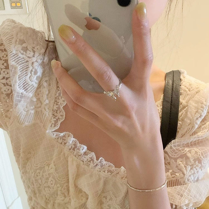 Wholesale A niche design liquid butterfly opening ring