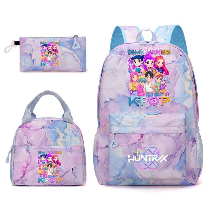 Wholesale Children' s KPOP Series Multi-Color Backpack Bags Three-Piece Set