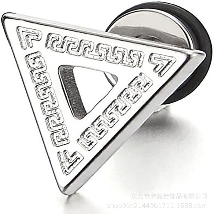 Wholesale Stainless steel triangular earrings screw in back