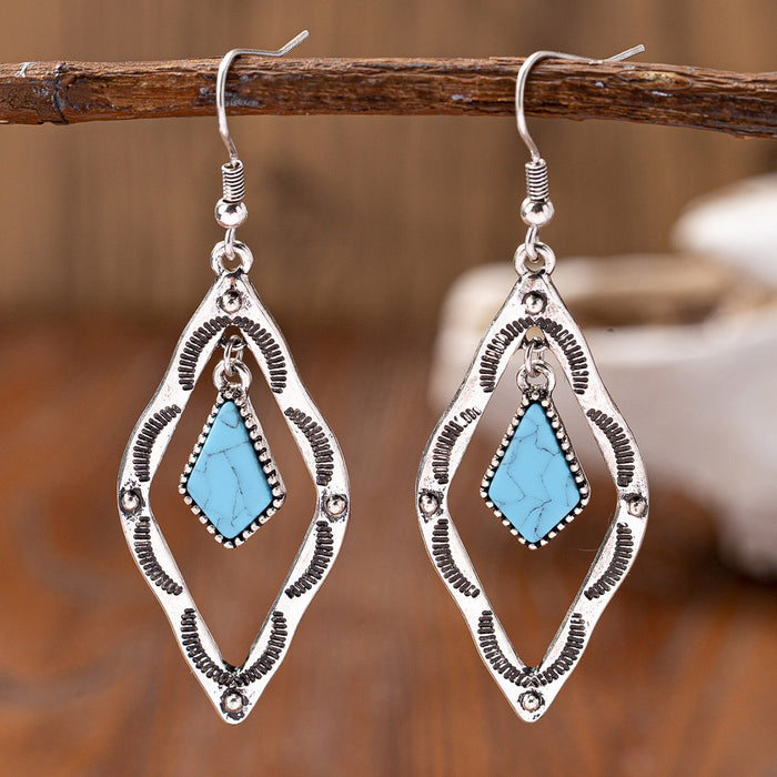 Wholesale  Aztec Pattern Turquoise Earrings