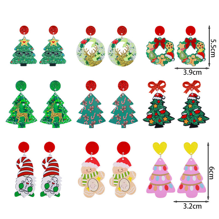 Wholesale New Year Christmas Acrylic Earrings Christmas Tree  Holiday Earrings