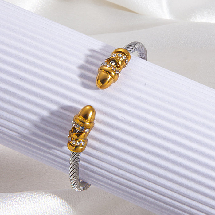 Wholesale steel wire rope gold bracelet