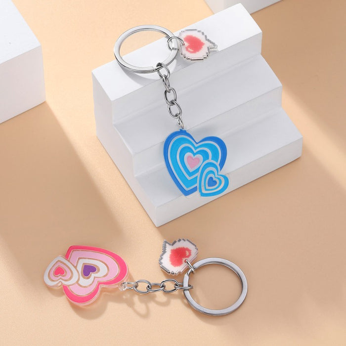 Wholesale Valentine's Day Pink Blue Love Keychain JDC-KC-RongR012