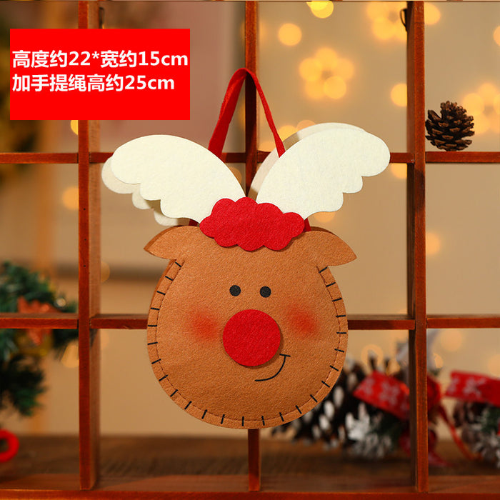 Wholesale Christmas Neck Gift Bag Happy Decal Flower Handbag Candy Bag Cartoon Children' s Handbag Apple Bag Gift Bag