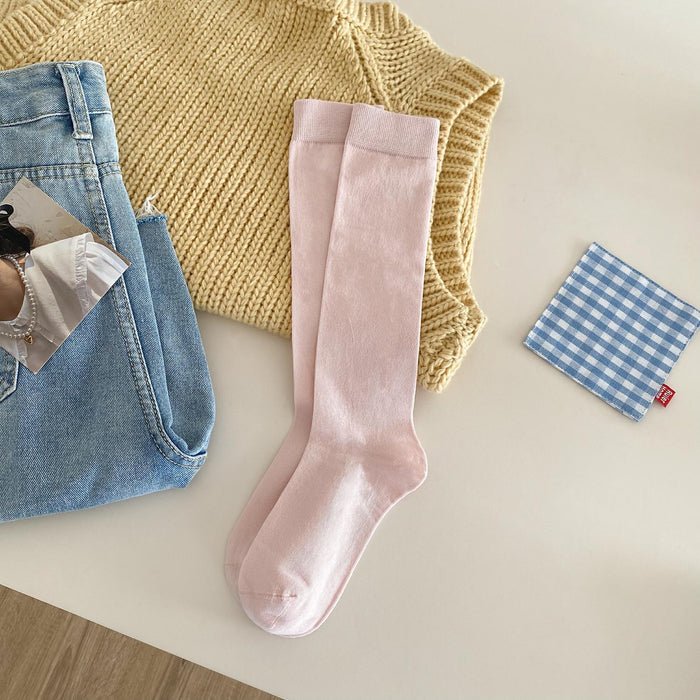 Wholesale Boneless socks, long tube socks, pure cotton solid color pile socks, calf socks