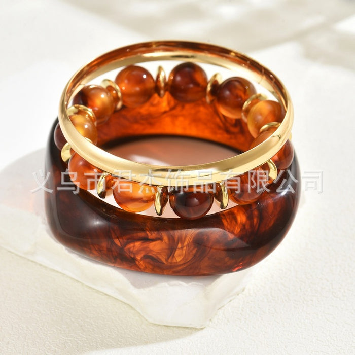 Wholesale Fashion bead set resin bracelet bracelet medieval geometric metal bracelet bracelet bracelet