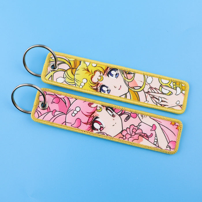 Wholesale Cartoon Label Keychain Lanyard Campus Access Woven Fabric Handmade