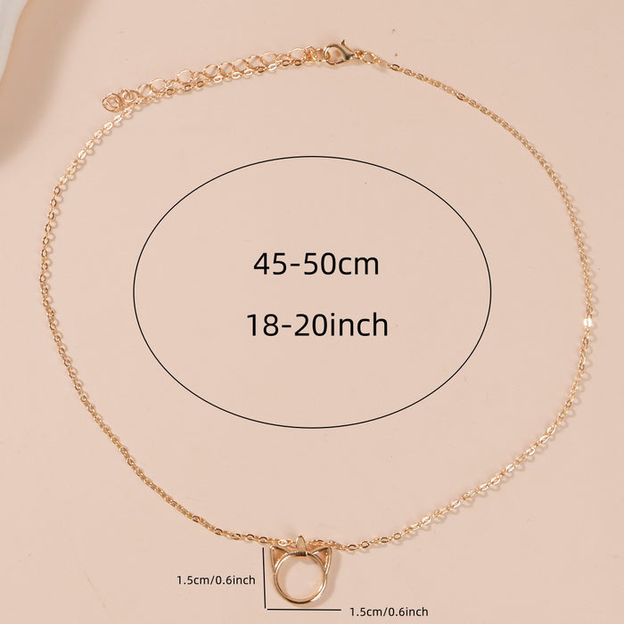 Wholesale Necklace Set Necklace Simple Cat Pendant Necklace