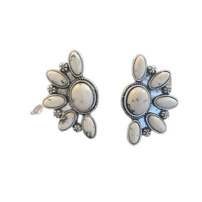 Wholesale Bohemian Geometric Turquoise Stud Earrings Party Fashion Accessory