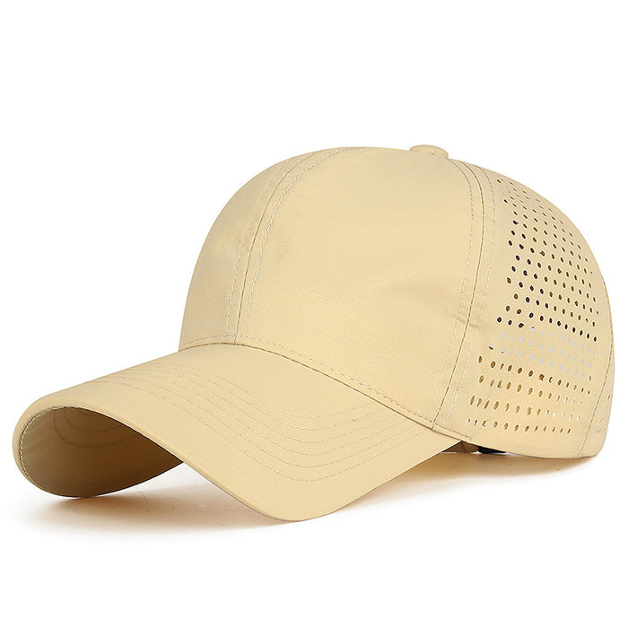 Wholesale Quick-drying Perforated Cap Women's Spring and Summer Sunscreen Soft Top Breathable Sports Travel howing Small Baseball Cap for Men