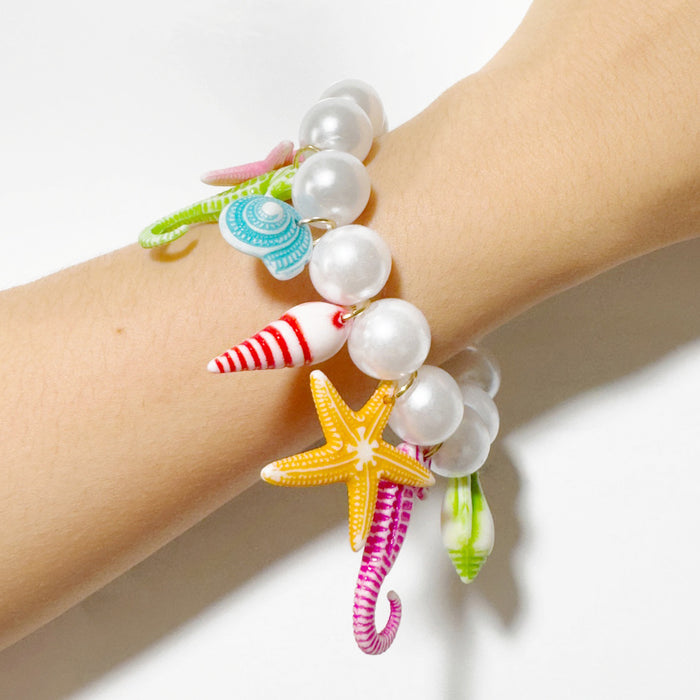 Wholesale Bohemian Ocean Pearl Choker Necklace Seahorse Starfish Fashion Jewelry Accessory Gift MOQ≥5