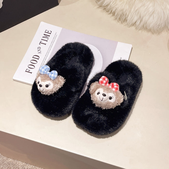 Wholesale Cartoon Anime Furry Slippers Summer Home and Outdoor Slip-On Slippers