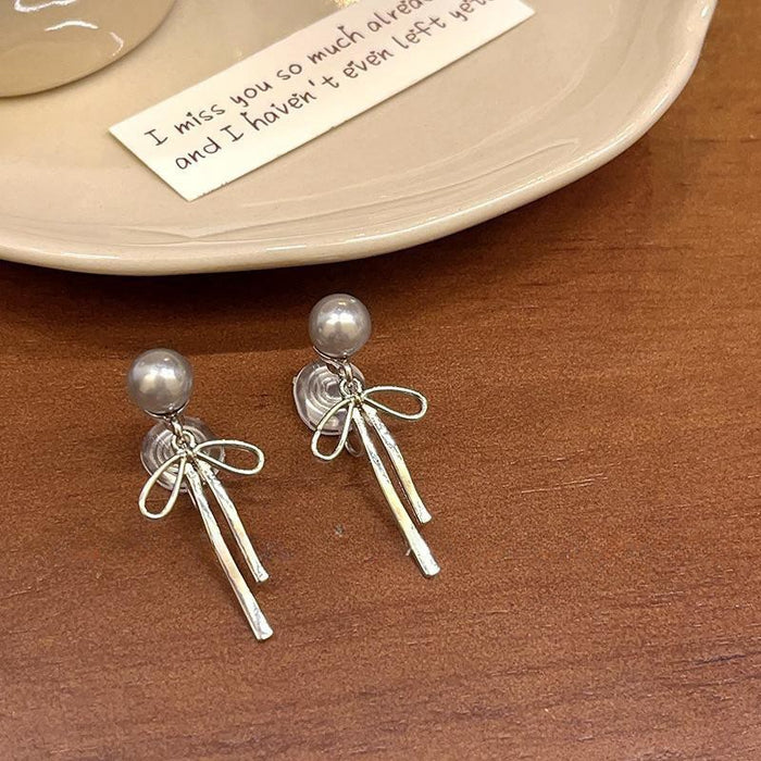Wholesale Exaggerated Silver Long Metal Tassel Hoop Earrings